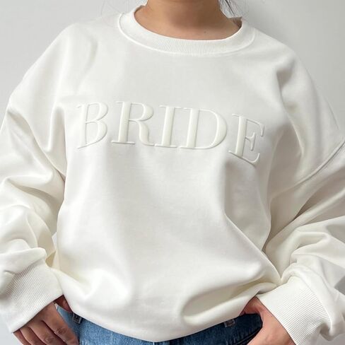Bride Sweatshirt,Engagement Gift-Bride Crewneck Sweatshirt,Wedding Gift,Made With Puff Craft in Saudi Arabia