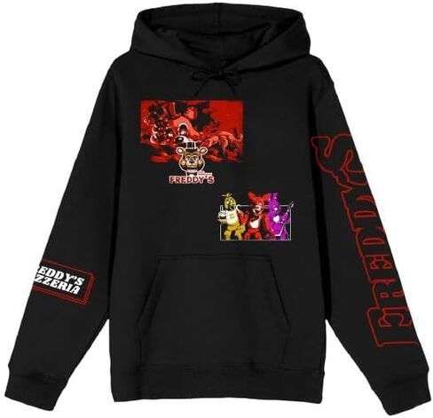 Bioworld Five Nights At Freddy’s Character Art Men’s Black Long Sleeve Hooded Sweatshirt in Saudi Arabia