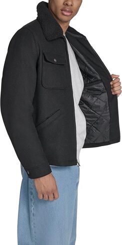 Levi's mens Wool Blend Depot Jacket With Sherpa Collar in Saudi Arabia