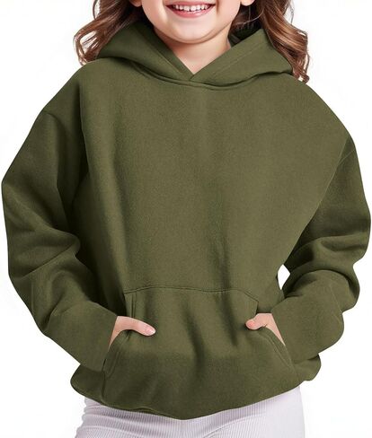 Girls Hoodie Trendy Cute Hooded Sweatshirt with Pocket Baggy Kids Pullover Winter 2025 Back to School Clothes Teens in Saudi Arabia