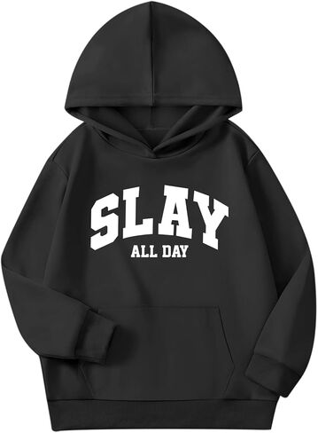 Inspirational Mental Health Positive Hoodie for Girls Preppy Words of Affirmation Graphic Slay All Day Sweatshirt in Saudi Arabia