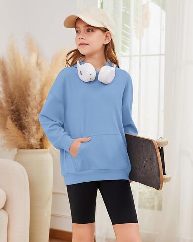 أطفال هوديس بنات لطيف بلوزات صوفية كم طويل Crewneck قطرة الكتف قمم 2025 العصرية in Kuwait