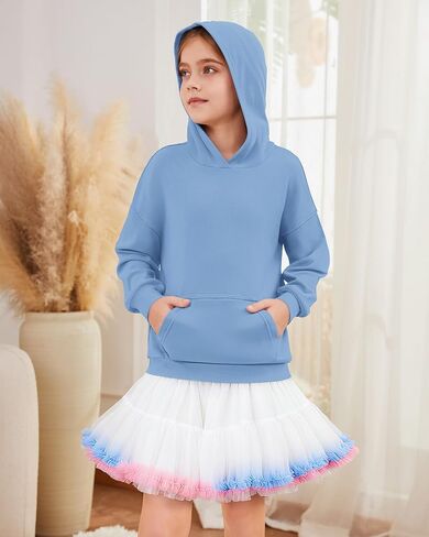 أطفال هوديس بنات لطيف بلوزات صوفية كم طويل Crewneck قطرة الكتف قمم 2025 العصرية in Kuwait