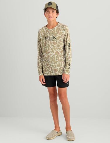 HUK boys Pursuit Lite Crew, Lightweight Performance Long Sleeve Shirt With Upf Sun Protection for Kids in Saudi Arabia