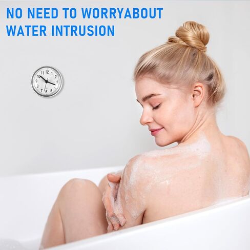 Waterproof Shower Clock, Shower Timer with Strong Suction Cup Design, White Bathroom Clocks for Home Bathrooms Toilets Kitchens Hotels, Easy Reading Bathroom Wall Clock with Hour and Minute Hands in Saudi Arabia