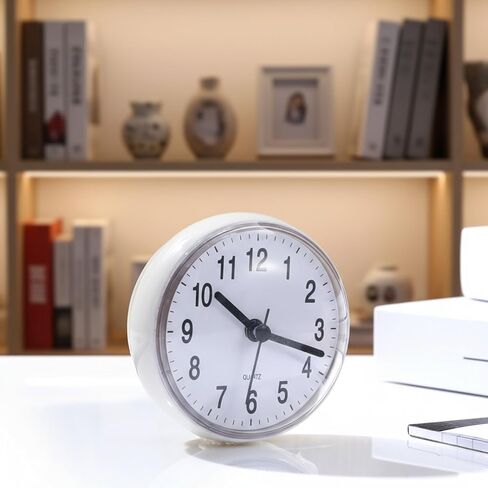 Waterproof Shower Clock, Shower Timer with Strong Suction Cup Design, White Bathroom Clocks for Home Bathrooms Toilets Kitchens Hotels, Easy Reading Bathroom Wall Clock with Hour and Minute Hands in Saudi Arabia