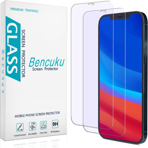 واقي شاشة HPTech (عبوة من قطعتين) مصمم لهاتف iPhone 11 Pro Max وiPhone XS Max مقاس 6.5 بوصة مضاد للضوء الأزرق من الزجاج المقوى، سهل التركيب، خالٍ من الفقاعات in Kuwait