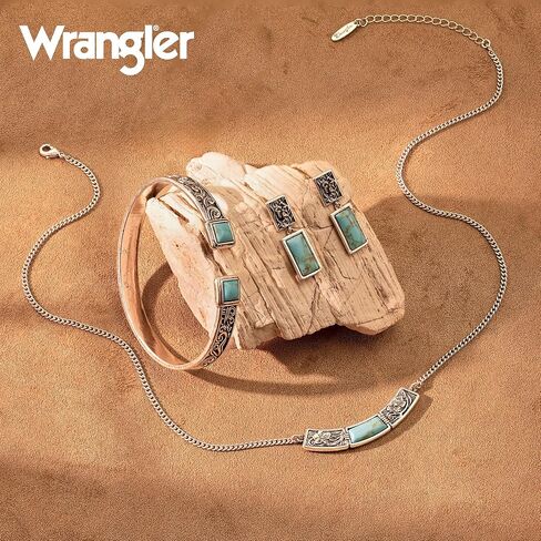 Montana West Wrangler Cuff Bracelet for Women Western Turquoise Adjustable Open Bangle Silver Plated Carved Floral Cowgirl Country Jewelry in Saudi Arabia