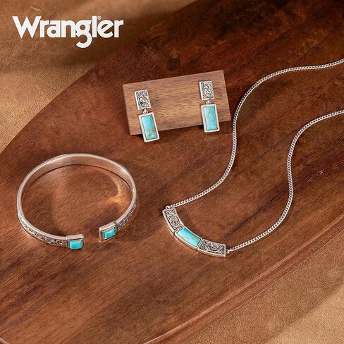 Montana West Wrangler Cuff Bracelet for Women Western Turquoise Adjustable Open Bangle Silver Plated Carved Floral Cowgirl Country Jewelry in Saudi Arabia