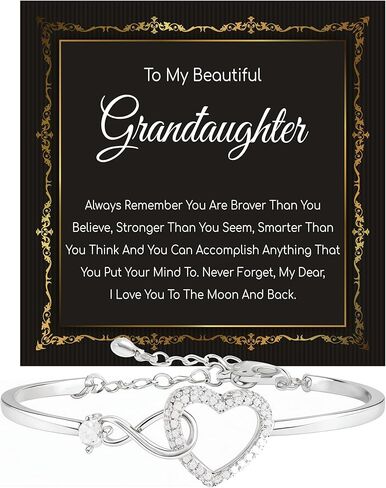 Granddaughter Bracelet Gift with Heartfelt Message Card – Meaningful Jewelry from Grandma or Grandpa, Adjustable Wristband in Gift Box for Birthday, Graduation, Christmas, Keepsake for Grandchild #1 in Saudi Arabia