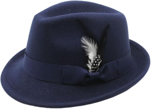 Fedora Hat for Men Felt Gentleman Hat with Feather Ribbon Detail Retro Casual Formal Headwear in Saudi Arabia