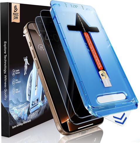 MAGIC JOHN 1 Pack for iPhone 16 Plus 6.7 inch Tempered Glass Screen Protector, Auto Dust-Elimination, Bubble Free, Easy Installation, HD Clear in Saudi Arabia