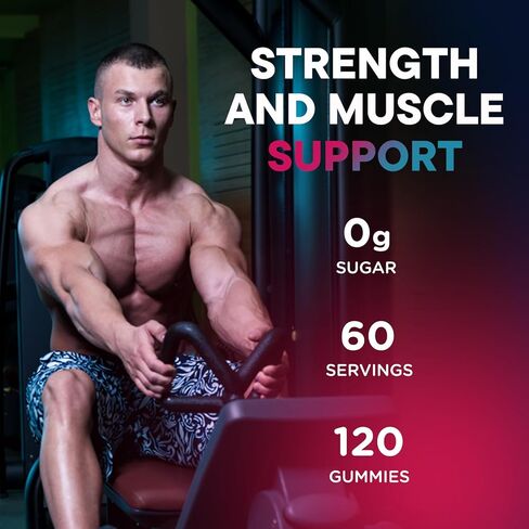 HMB and L-Leucine Gummies, 4500mg HMB and Leucine Supplements for Men & Women, Sugar-Free, Strawberry Flavored, 120 Count in Kuwait