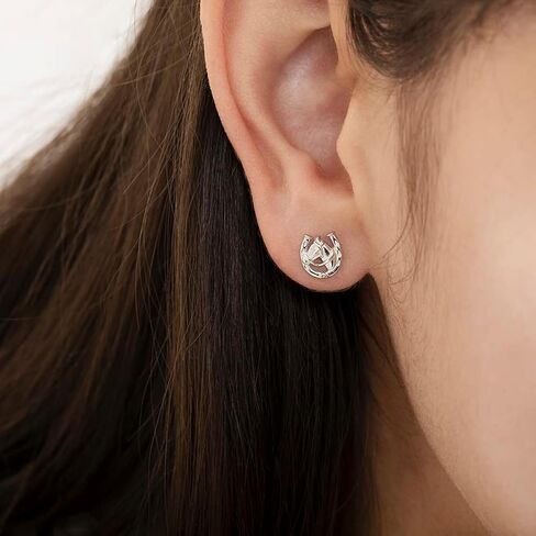 925 Sterling Silver Equestrian Horseshoe Safety Screw Back Earrings For Toddlers & Young Ladies Horseshoe Shaped Earrings For Children - Horse Riding Hobby Earrings For Girls in Saudi Arabia