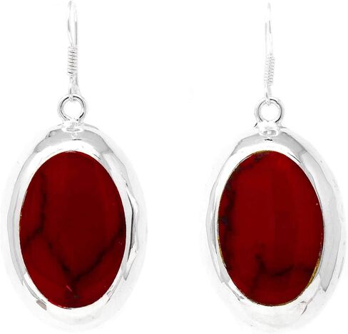 Global Crafts Handcrafted Taxco Alpaca Silver Oval Drop Earrings, From Mexico, 1 Pair in Saudi Arabia