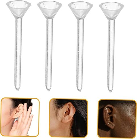 Gadpiparty 500pcs Plastic Earrings Clear Posts: 3mm Piercing Retainers Tiny Findings for Rhinestone Ear Studs - DIY Jewelry Supplies for Sports in Saudi Arabia