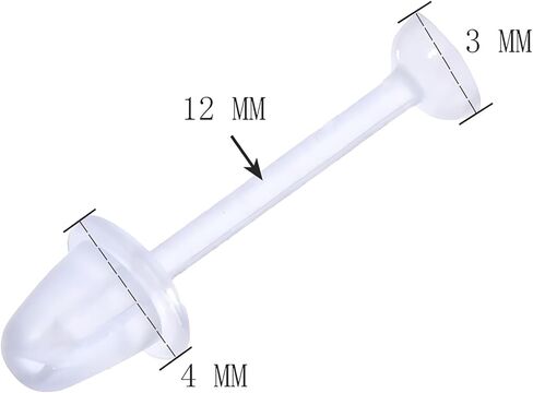 Plastic 20 pcs Clear 3 mm Flat Piercing Retainers 20 pcs Safety Earrings Backs Invisible Stud Ear Piercings Jewelry Kit Hypoallergenic Bars Jewellery Set Women Men for Sensitive Ears in Saudi Arabia