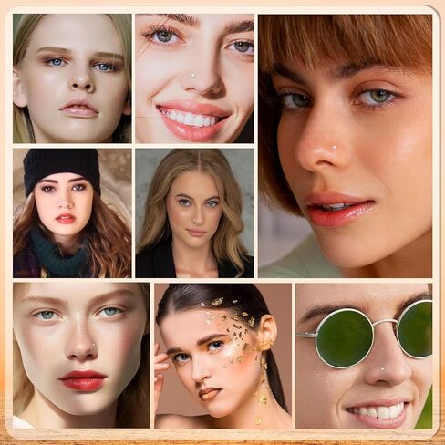 40Pcs Plastic Nose Rings for Surgery, 4 Styles Clear Nose Ring Retainer 20g Clear Noses Stud for Sports Surgery Earring Lip Noses New Perforation in Saudi Arabia