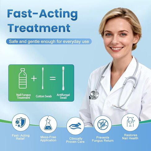 Fungal Nail Treatment Swabs–100 Ct, Extra Strength Toenail & Athlete’s Foot Fungus Treatment with 25% Undecylenic Acid, Damaged, Discolored & Thick Nails, Restores Healthy Nail Growth in Saudi Arabia