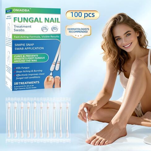 Fungal Nail Treatment Swabs–100 Ct, Extra Strength Toenail & Athlete’s Foot Fungus Treatment with 25% Undecylenic Acid, Damaged, Discolored & Thick Nails, Restores Healthy Nail Growth in Saudi Arabia