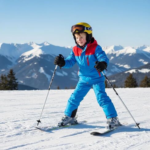 Black Kids' Ski Gloves for 7-10 Years Old, Winter Thermal Riding Gloves with Windproof Protection in Saudi Arabia