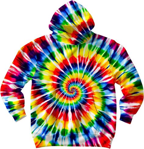 Unisex Kids Tie Dye Hoodie Sweatshirt for Boys Girls Hooded Kangaroo Pocket Pullover Hoodies in Saudi Arabia
