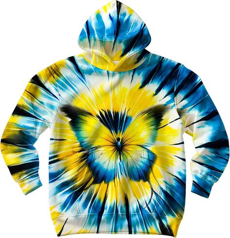 Unisex Kids Tie Dye Hoodie Sweatshirt for Boys Girls Hooded Kangaroo Pocket Pullover Hoodies in Saudi Arabia