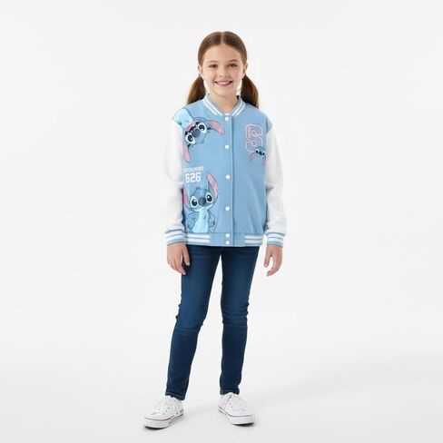 Disney Lilo & Stitch Girls Letterman Varsity Bomber Jacket for Big Kids in Saudi Arabia
