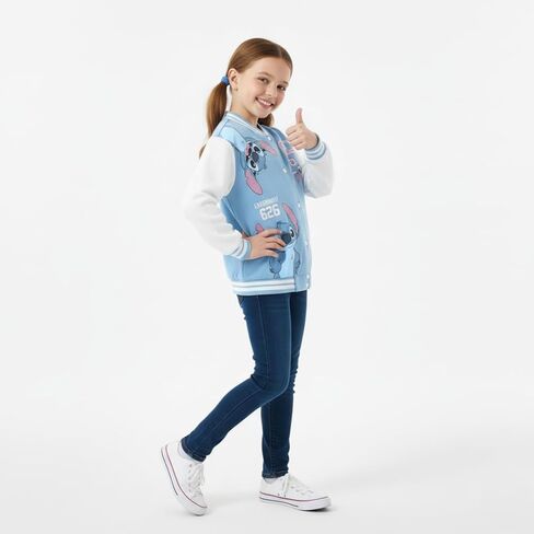 Disney Lilo & Stitch Girls Letterman Varsity Bomber Jacket for Big Kids in Saudi Arabia