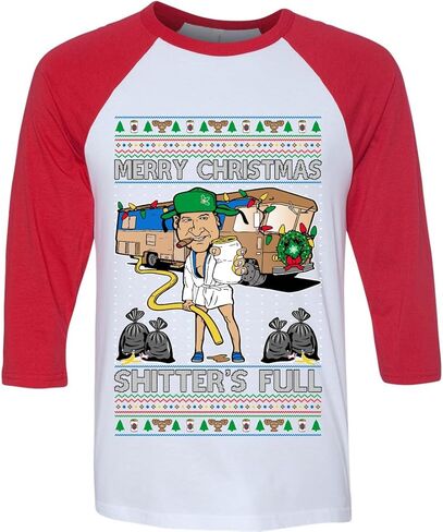 Wild Bobby Merry Christmas Shitter's Full Unisex 3/4 Sleeve Raglan Jersey Baseball T-Shirt in Saudi Arabia
