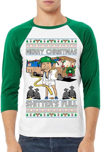 Wild Bobby Merry Christmas Shitter's Full Unisex 3/4 Sleeve Raglan Jersey Baseball T-Shirt in Saudi Arabia