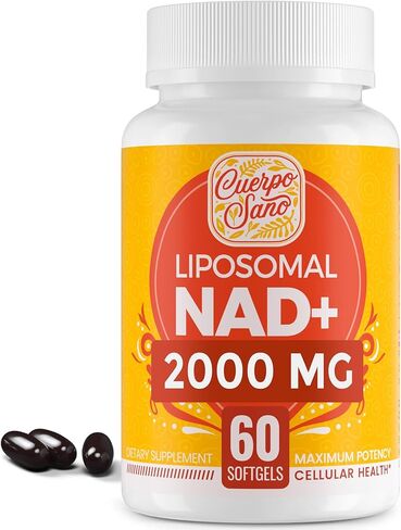 2000 مجم NAD مكمل، Liposomal NAD+ عالي الامتصاص، أكثر كفاءة من النيكوتيناميد ريبوسيد، مكمل تعزيز نقي ومعزز، الدفاع عن الشيخوخة، التمثيل الغذائي والخلوي، 60 كبسولة هلامية in Kuwait