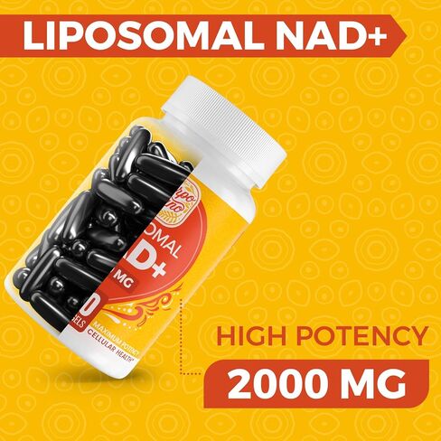 2000 مجم NAD مكمل، Liposomal NAD+ عالي الامتصاص، أكثر كفاءة من النيكوتيناميد ريبوسيد، مكمل تعزيز نقي ومعزز، الدفاع عن الشيخوخة، التمثيل الغذائي والخلوي، 60 كبسولة هلامية in Kuwait