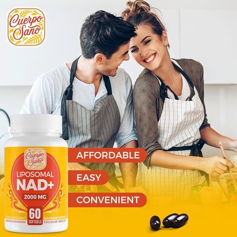 2000 مجم NAD مكمل، Liposomal NAD+ عالي الامتصاص، أكثر كفاءة من النيكوتيناميد ريبوسيد، مكمل تعزيز نقي ومعزز، الدفاع عن الشيخوخة، التمثيل الغذائي والخلوي، 60 كبسولة هلامية in Kuwait