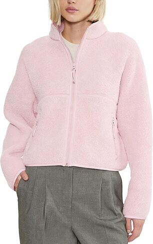 Fleece Jackets Women Causal Long Sleeve Sherpa Jacket Warm Ziper Fuzzy Coat Sweatshirts Trendy with Pockets in Saudi Arabia