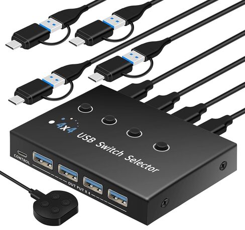 DP hdmi kvm Switch 2 شاشات 2 منفذ عرض للكمبيوتر، مفتاح kvm لشاشة مزدوجة، منفذ عرض مفتاح kvm مع مفاتيح DP وHDMI kvm، 8K@60HZ، USB3.0 مع 1 USB C، KVM Switch 2 شاشات، Win/mac/Linx إلخ. in Kuwait