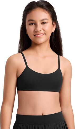 CRZ YOGA Girls Softness Mold Softhold Training Bra - Casual Everyday Tops V Neck Adjustable Straps Kids Teen in Saudi Arabia