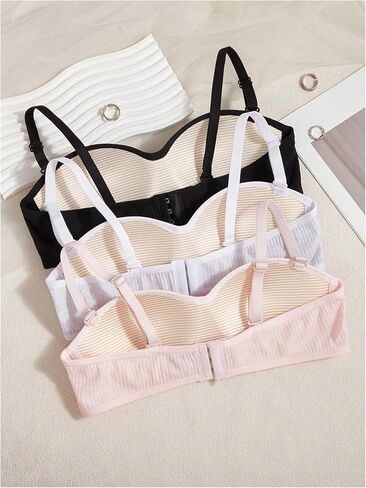OYOANGLE Girl's Training Bras Padded Bralette with Adjustable Detachable Strap Strapless Bandeau Bra in Saudi Arabia