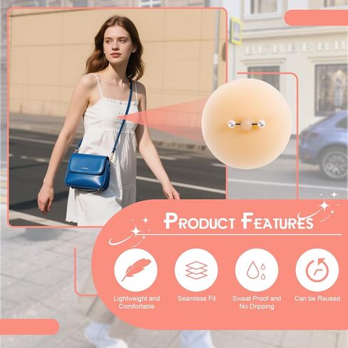 4 قطع من حمالة صدر الحلمات المزيفة المقاومة للماء، فطائر الحلمة قابلة لإعادة الاستخدام مع مجوهرات ثقب وهمية للنساء باللون الوردي in Kuwait