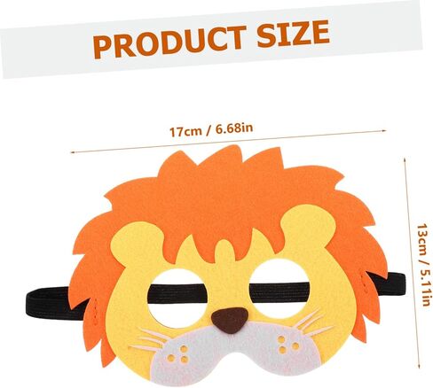 Toyvian 12Pcs Animal Themed Felt Masks for Halloween Party Cosplay Reusable Cartoon Mask with Elastic for Easy Wear in Saudi Arabia
