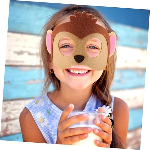Toyvian 12Pcs Animal Themed Felt Masks for Halloween Party Cosplay Reusable Cartoon Mask with Elastic for Easy Wear in Saudi Arabia