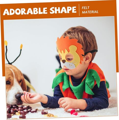 Toyvian 12Pcs Animal Themed Felt Masks for Halloween Party Cosplay Reusable Cartoon Mask with Elastic for Easy Wear in Saudi Arabia