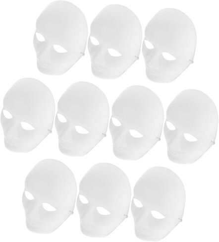 10Pcs DIY Blank Pulp Masks for Halloween Costumes Masquerade Parties and Cosplay Comfortable Fit Design for Creative Decoration in Saudi Arabia