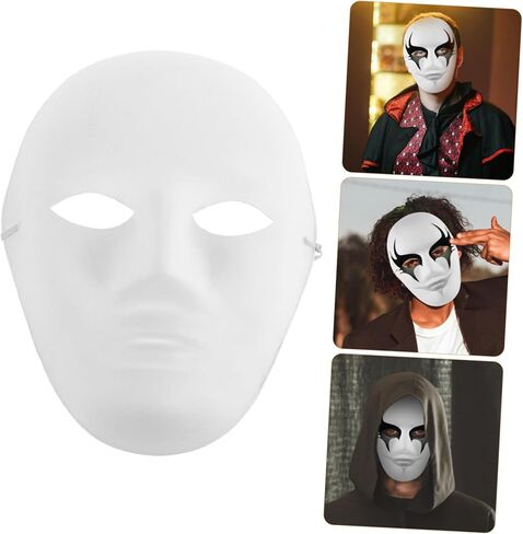 10Pcs DIY Blank Pulp Masks for Halloween Costumes Masquerade Parties and Cosplay Comfortable Fit Design for Creative Decoration in Saudi Arabia