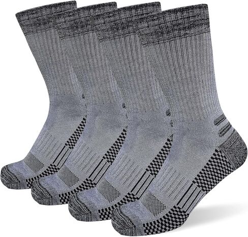 suaskk Men's Crew Work Boot Socks, Thick Cushioned Moisture Wicking Hiking Sock 3/4 Pairs in Kuwait