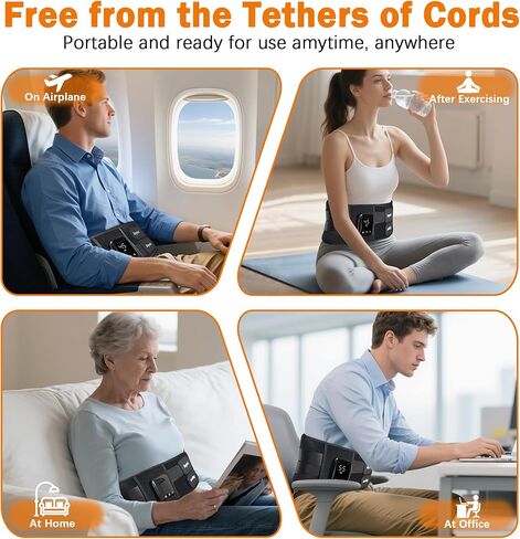 Joyset Cordless Heating Pad for Back Pain Relief,47-60" Lower Back Massager with 5 Heat 5 Vibration,Portable Wearable Heating Pad for Cramps,Birthday Gifts for Women Men Mom Dad(Black) in Saudi Arabia