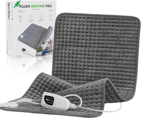 Heating Pad for Period Cramps Back Neck and Shoulders Pain Relief, 17"×33" Large Heated Pad with 4 Level Timing, 6 Level Heat Setting and Auto Shut Off, Christmas Gifts for Women, Men in Saudi Arabia
