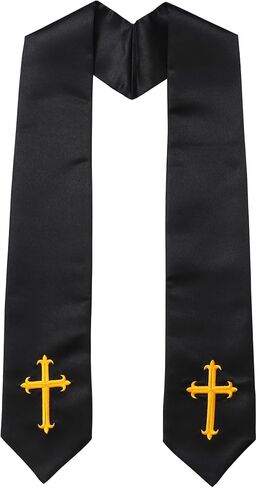 سرق رجال الدين مع صليب مطرز، سرق كاهن وزير للجنسين لإكسسوارات خدمة الكنيسة الزفاف 60/72 بوصة in Kuwait