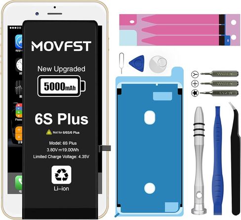 Replacement Battery for iPhone 6 Plus,Li-ion Polymer 4950mAh High Capacity Battery Fit for iPhone 6 Plus Model A1522 A1524 A1593 with Repair Tool Kits in Saudi Arabia