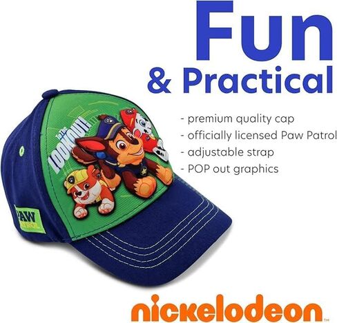 قبعة بيسبول للأطفال الصغار من NICKELODEON - مطاردة ثلاثية الأبعاد، مارشال، قبعة ذات حافة منحنية رابل مع نظارات شمسية in Kuwait